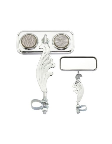 Rectangle Wing Mirror Chrome Left Black...